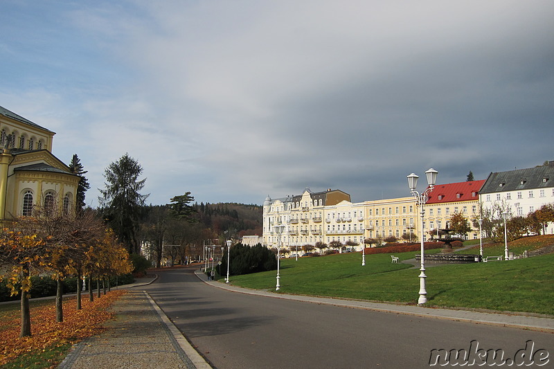 Am Goetheplatz (Goethovo Namesti) in Marienbad, Tschechien