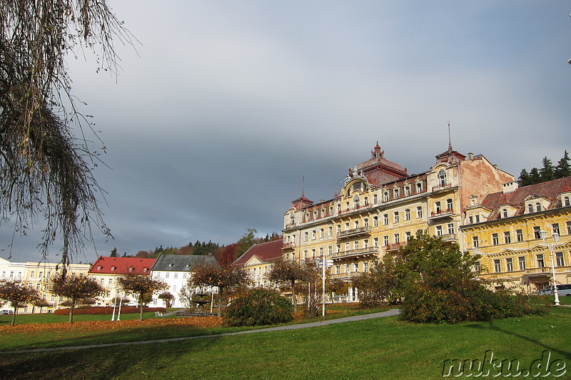 Am Goetheplatz (Goethovo Namesti) in Marienbad, Tschechien