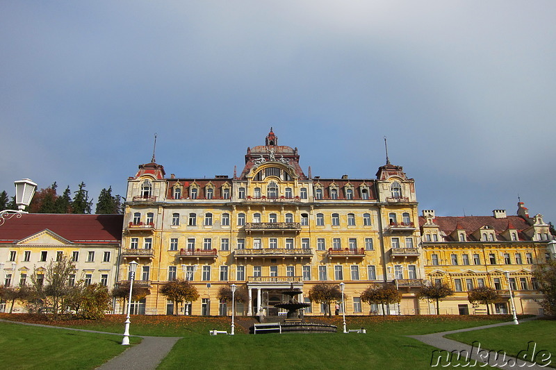 Am Goetheplatz (Goethovo Namesti) in Marienbad, Tschechien