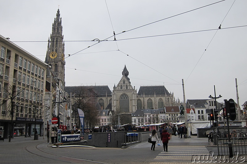 Am Groenplaats in Antwerpen, Belgien