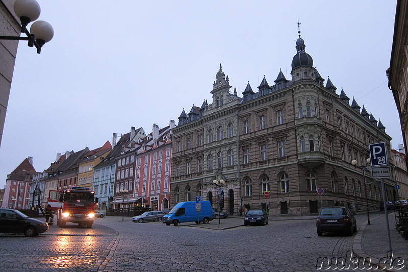 Am Marktplatz in Cheb, Tschechien