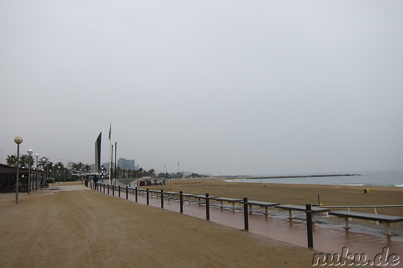 Am Mittelmeer in Barcelona, Spanien