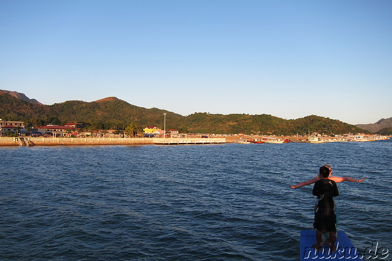 Anfahrt auf Coron Town, Busuanga Island, Philippinen