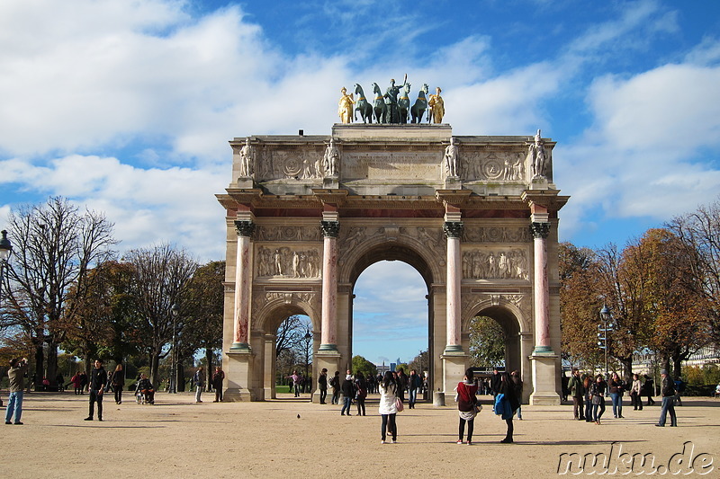 Arc de Triomphe du Carrousel am Jardin des Tuileries in Paris, Frankreich