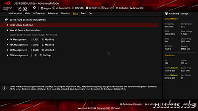 ASUS Bios: Clear Secure Boot Keys ausführen