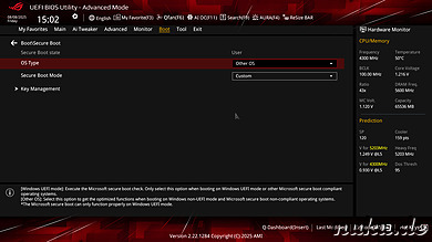 ASUS Bios: Secure Boot deaktivieren und Secure Mode auf Custom setzten