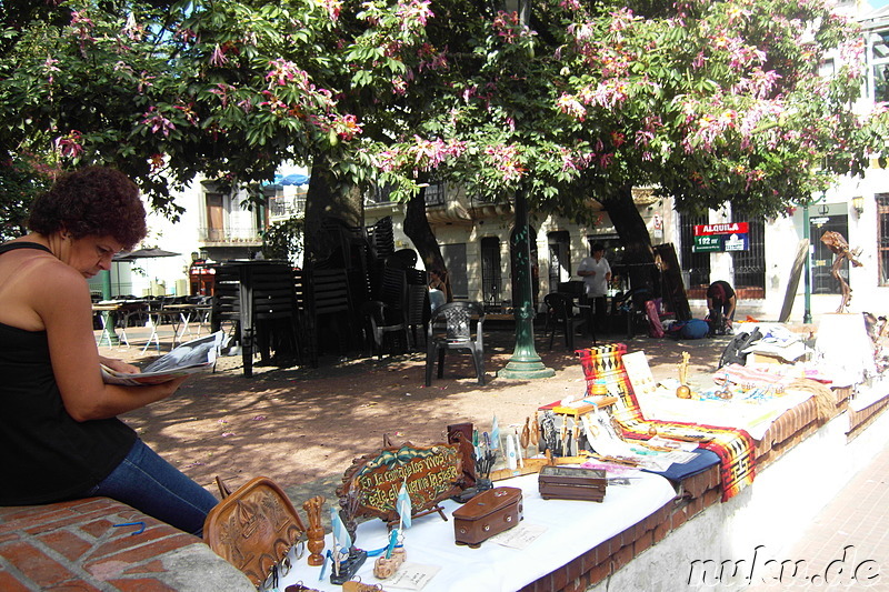 Auf dem Plaza Dorrego angebotene Souvenirs