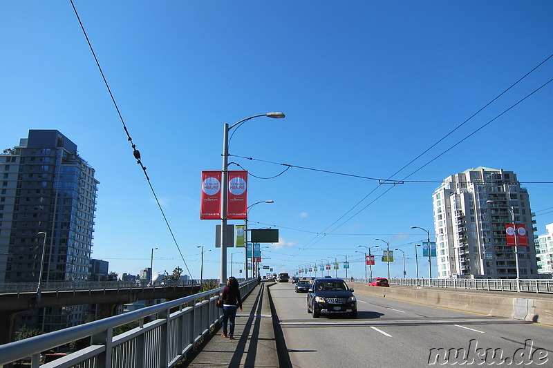 Auf der Granville Bridge in Vancouver, Kanada