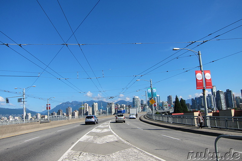 Auf der Granville Bridge in Vancouver, Kanada