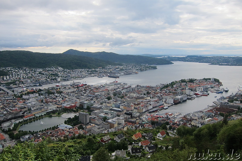 Ausblick auf Bergen vom Mt. Floyen