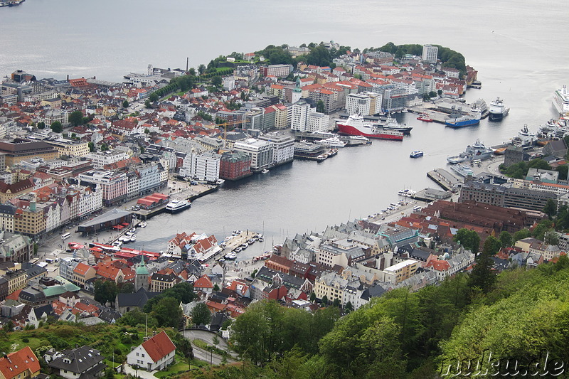 Ausblick auf Bergen vom Mt. Floyen