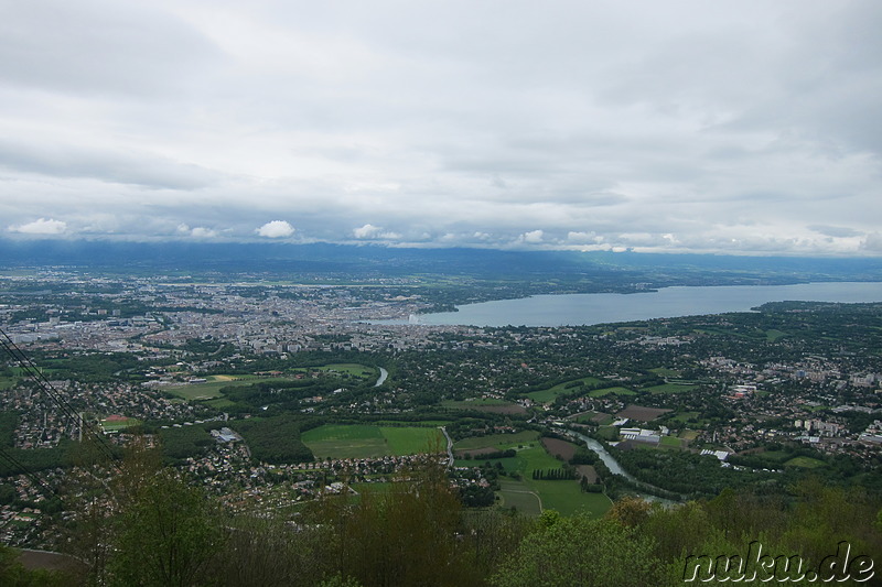 Ausblick auf Genf vom Mount Saleve in Frankreich