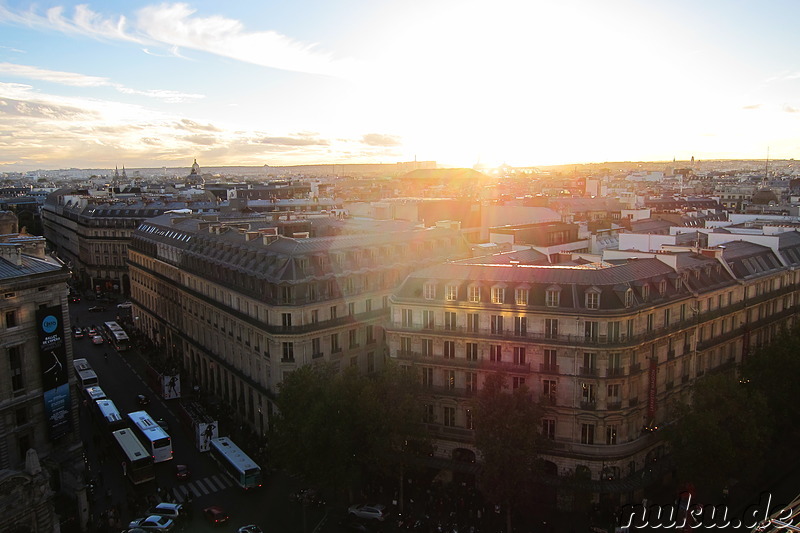 Ausblick auf Paris vom Dach des Kaufhauses Galeries Lafayette