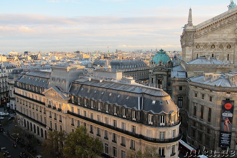 Ausblick auf Paris vom Dach des Kaufhauses Galeries Lafayette