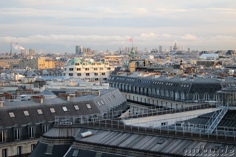 Ausblick auf Paris vom Dach des Kaufhauses Galeries Lafayette