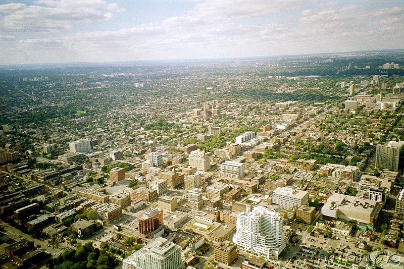 Ausblick auf Toronto vom CN Tower in Toronto, Kanada