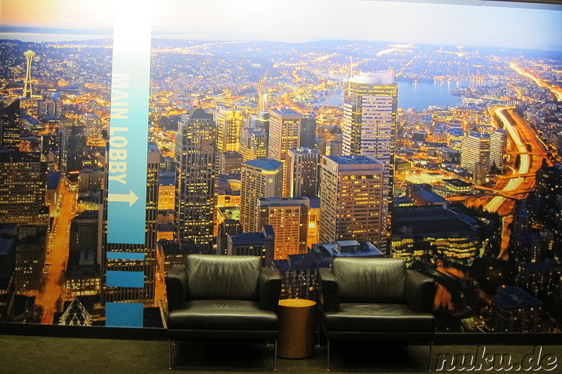 Ausblick (im Idealfall) aus dem Columbia Center in Seattle, U.S.A.