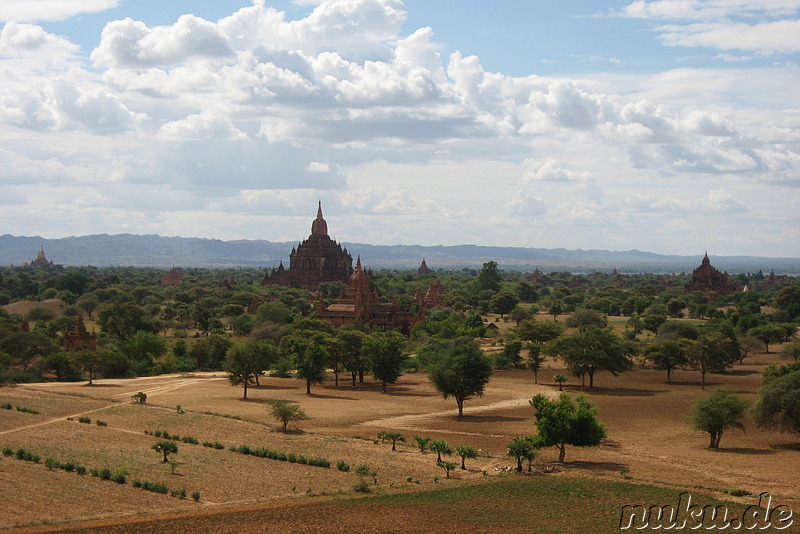 Ausblick vom Pyathada Paya - Tempel in Bagan, Myanmar