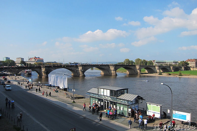 Ausblick von der Brühlschen Terrasse in Dresden