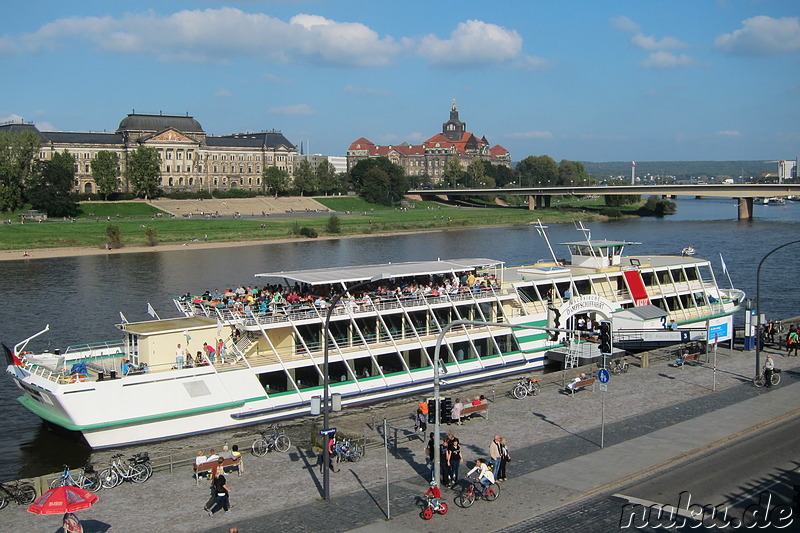 Ausblick von der Brühlschen Terrasse in Dresden