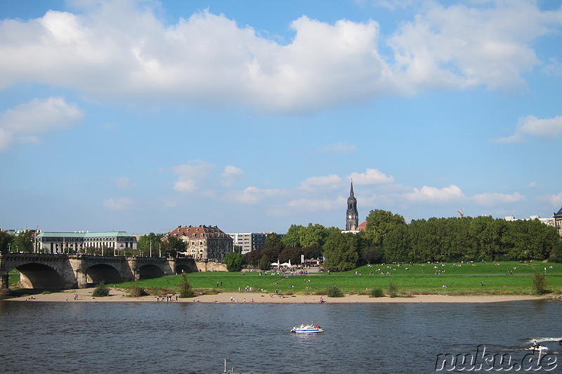 Ausblick von der Brühlschen Terrasse in Dresden