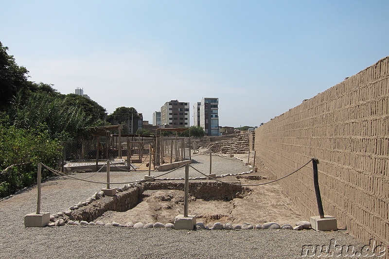 Ausgrabungsstätte Huaca Pucllana in Lima. Peru