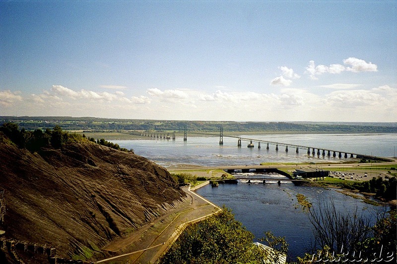 Aussicht von den Montmorency Falls in Quebec, Kanada