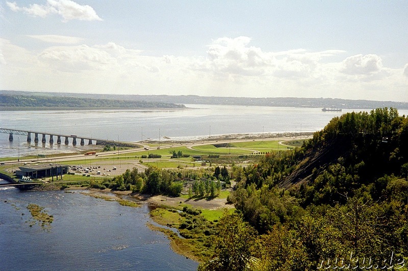 Aussicht von den Montmorency Falls in Quebec, Kanada