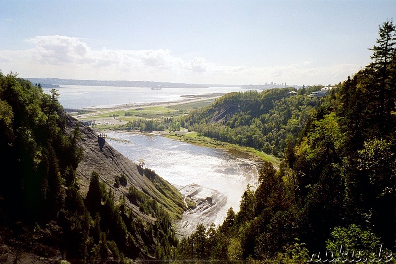 Aussicht von den Montmorency Falls in Quebec, Kanada