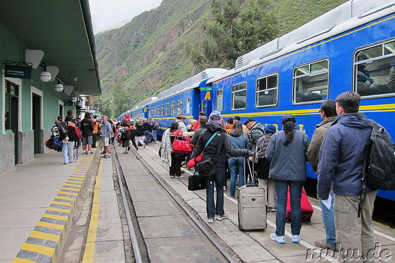 Bahnhof in Ollantaytambo, Peru