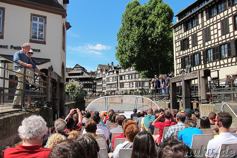 Batorama Boat Trip auf der Ill in Strasbourg, Frankreich