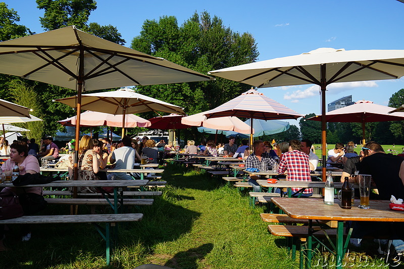 Biergarten auf der Wöhrder Wiese in Nürnberg