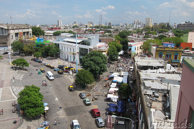 Blick auf Buenos Aires vom Dach des Museo de Bellas Artes de la Boca