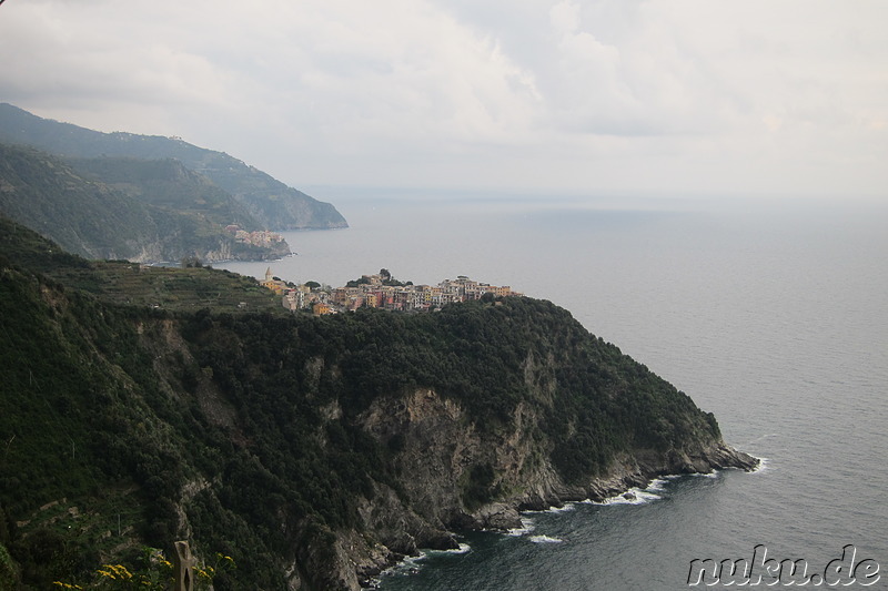 Blick auf Corniglia, Italien