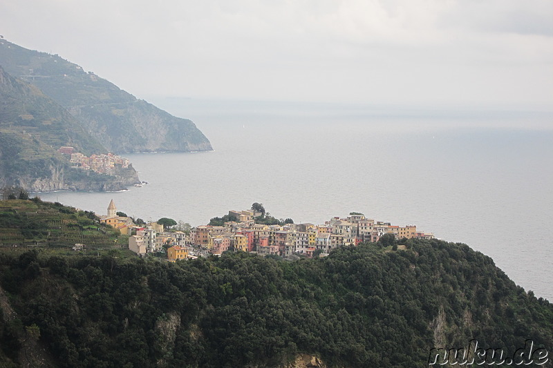 Blick auf Corniglia, Italien