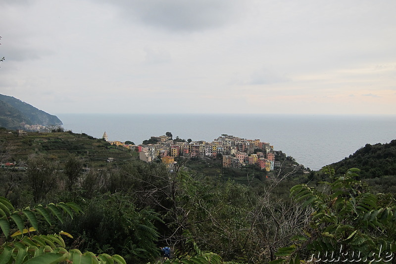 Blick auf Corniglia, Italien