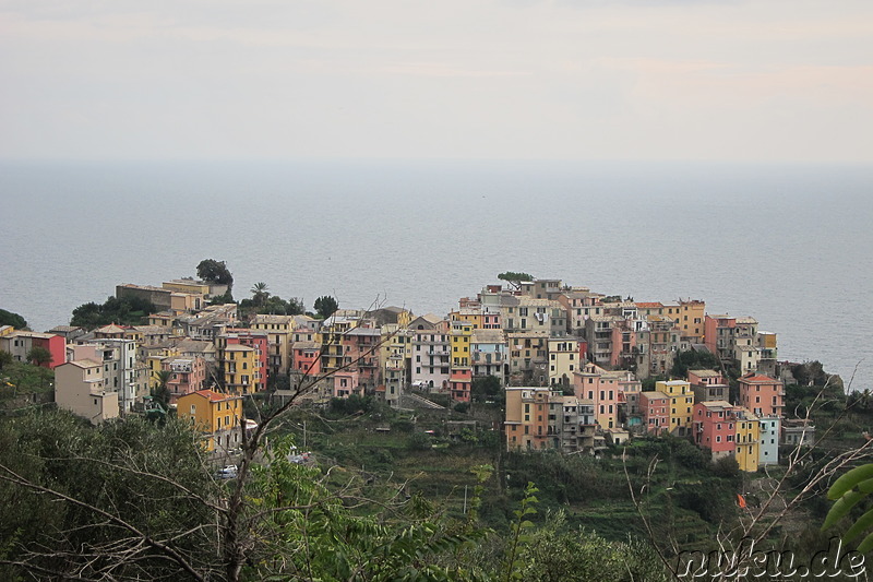 Blick auf Corniglia, Italien