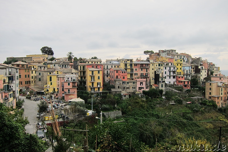 Blick auf Corniglia, Italien