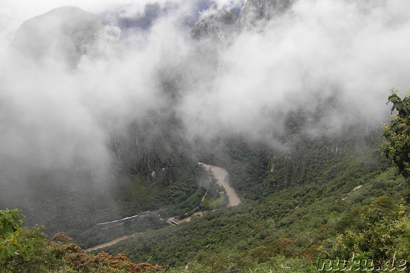 Blick auf das Rio Urubamba Valley, Machu Picchu, Peru