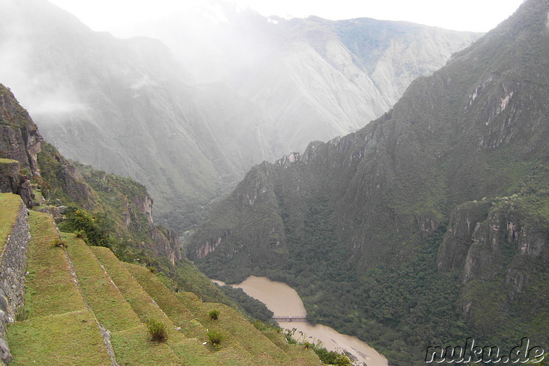 Blick auf das Rio Urubamba Valley, Machu Picchu, Peru