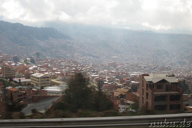 Blick auf La Paz, Bolivien