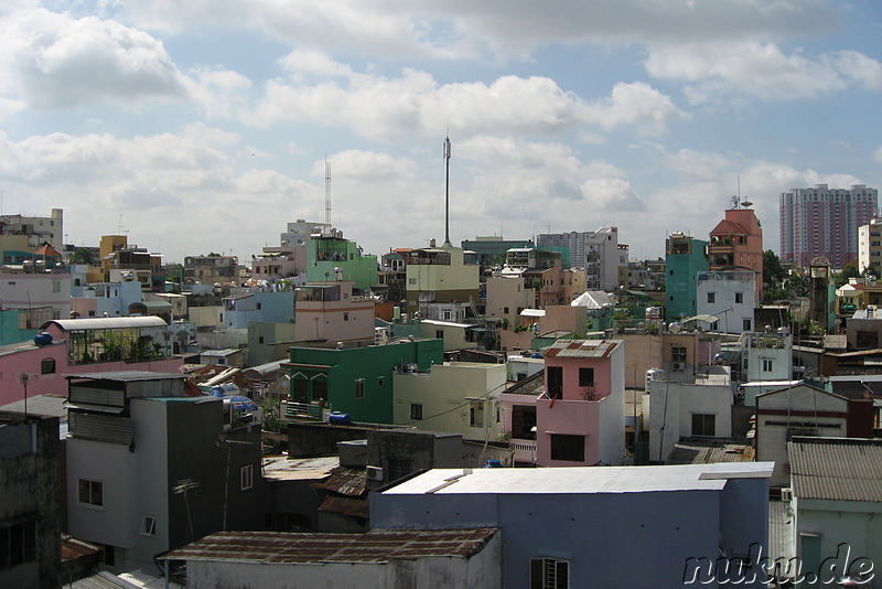 Blick aus dem Fenster der Unterkunft in Saigon