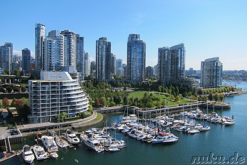 Blick von der Granville Bridge in Vancouver, Kanada