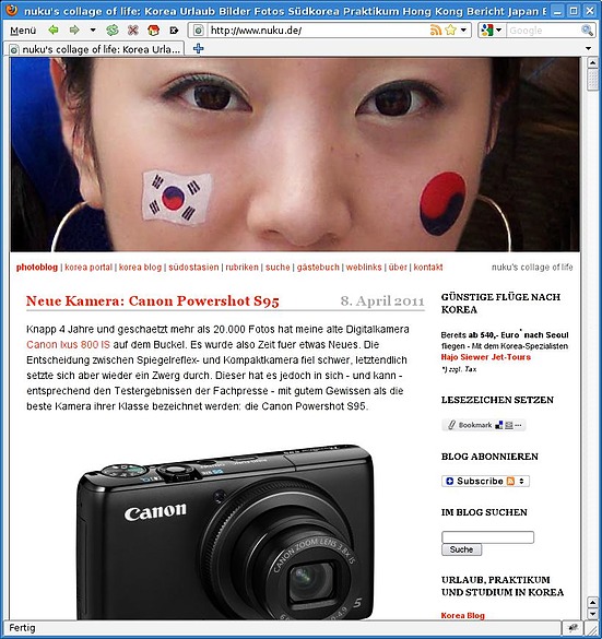 Blog-Design "Koreanische Augen" (2005-2011)