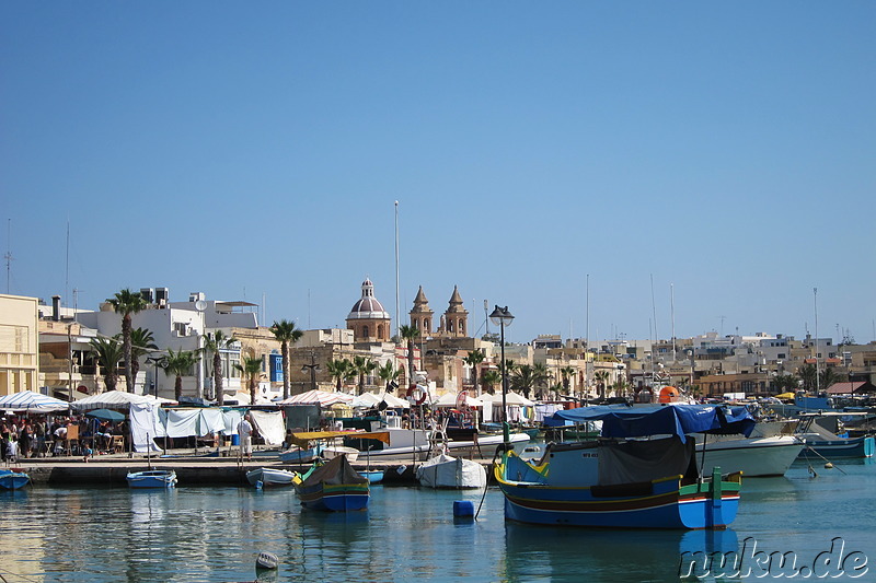 Boote im Hafen von Marsaxlokk, Malta