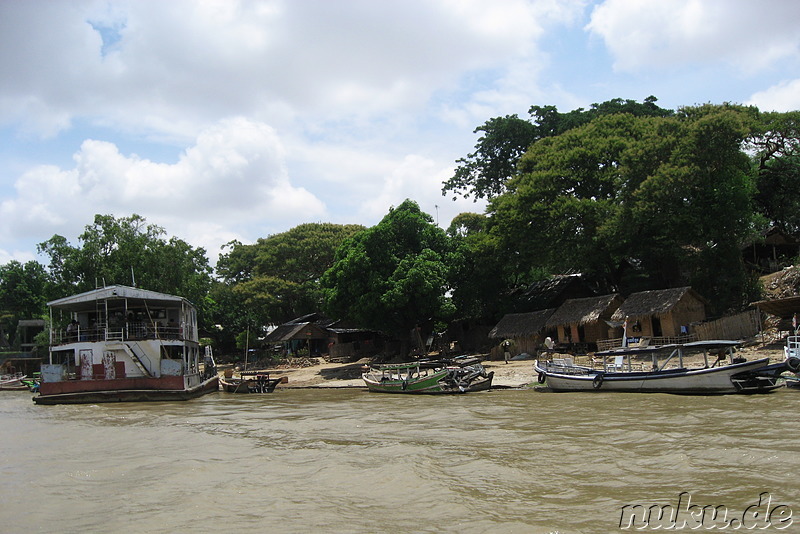 Bootsfahrt auf dem Ayeyarwady River in Bagan, Myanmar