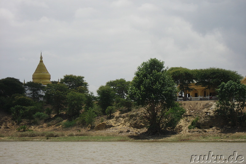 Bootsfahrt auf dem Ayeyarwady River in Bagan, Myanmar