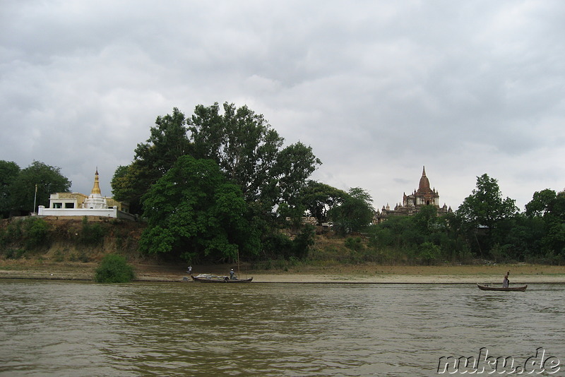 Bootsfahrt auf dem Ayeyarwady River in Bagan, Myanmar