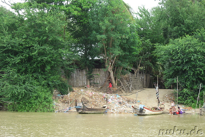 Bootsfahrt auf dem Ayeyarwady River in Bagan, Myanmar