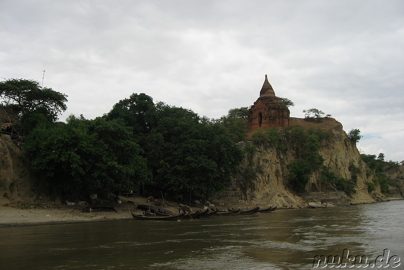 Bootsfahrt auf dem Ayeyarwady River in Bagan, Myanmar